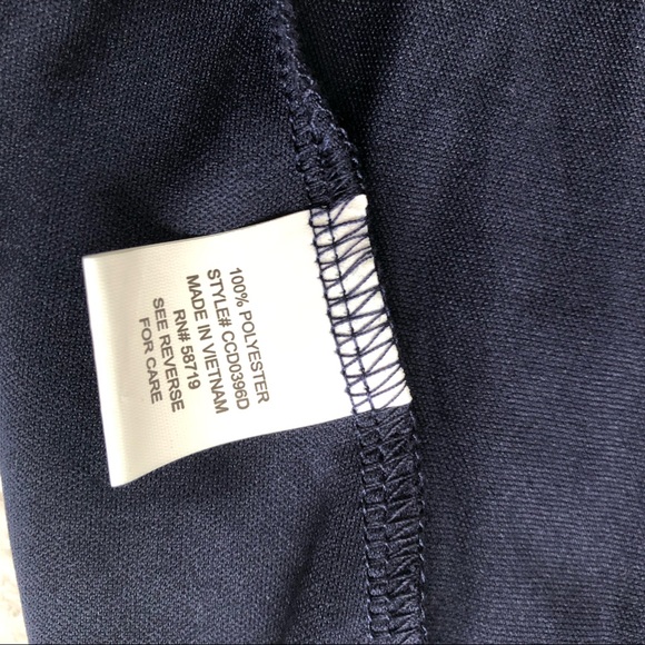 NY Collection see through size PM dark blue short sleeves belt prom dress - Picture 9 of 13